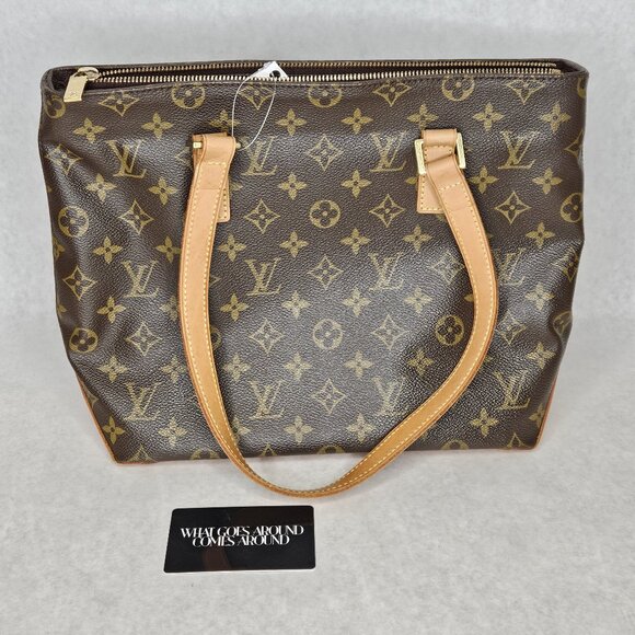 Lous Vuitton Monogram Cabas Piano Tote Bag Handbag Purse with Card